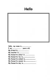 English worksheet: about me