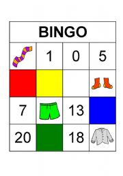 English worksheet: BINGO clothes