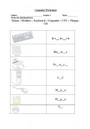 English worksheet: Fill the missing letters