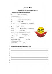 English worksheet: Verb to be, verb to have got, family, personal pronouns