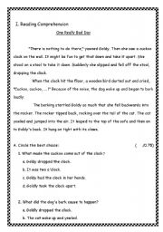 English Worksheet: Reading Comprehension Exam 5