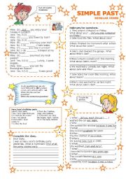 English Worksheet: SIMPLE PAST REGULAR VERBS 3/3