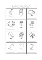 English Worksheet: picture dictionary food 1