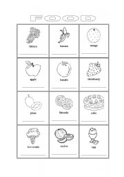 English Worksheet: picture dictionary food 2