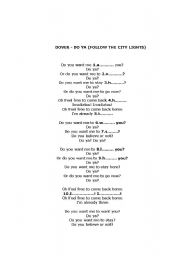English Worksheet: sing a song : dover