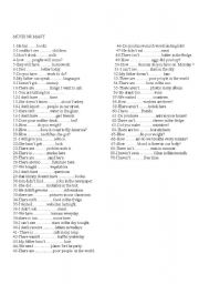 English Worksheet: much--many