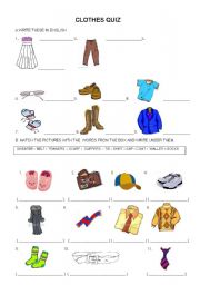 English Worksheet: CLOTHES