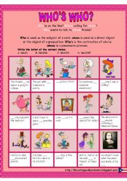 English Worksheet: Whos who?