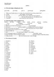 English worksheet: quiz