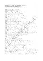 English worksheet: intermediate language test