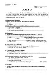 English Worksheet: QUIZ