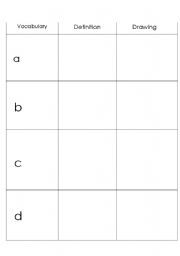 English worksheet: Vocab Booklet - DIY