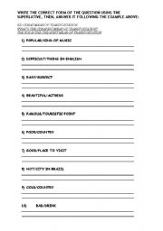 English Worksheet: Superlative_questions