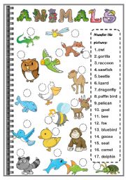 English Worksheet: ANIMALS ( SET 2)