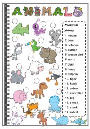 English Worksheet: ANIMALS ( set 3)