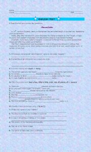 English Worksheet: English test - 7th. grade