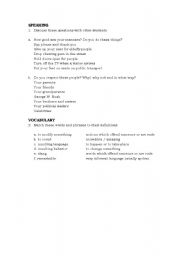 English Worksheet: Manners