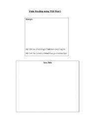 English Worksheet: palm reading using will future