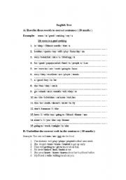 English worksheet: action