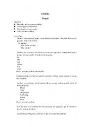 English worksheet: People