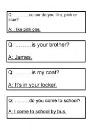 English worksheet: Question the Answers Flashcards (Editable)
