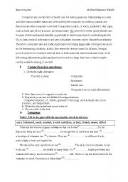 English Worksheet: computers in healthcare
