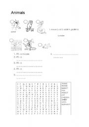 English worksheet: Animals