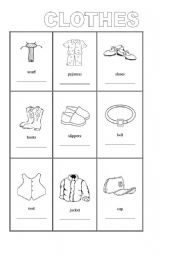 English Worksheet: picture dictionary clothes