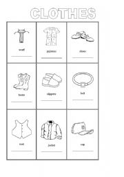 English worksheet: picture dictionary clothes