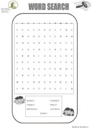 English Worksheet: Days of the week