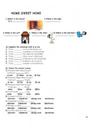 English worksheet: HOME SWEET HOME