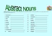 English Worksheet: KET VOCABULARY ABSTRACT NOUNS