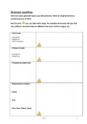 English worksheet: Creative Grammar Repetition