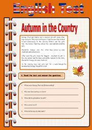 English Worksheet: Autumn in the country