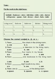 English worksheet: house worksheet