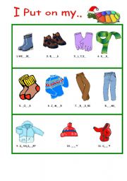 English Worksheet: WINTER CLOTHES