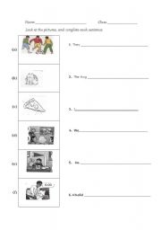 English worksheet: write sentences 3