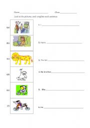 English worksheet: write sentences 4