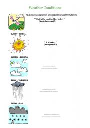 English worksheet: weather condations