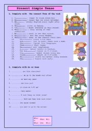 English Worksheet: SIMPLE PRESENT TENSE