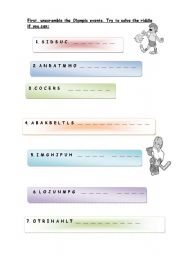 English Worksheet: unscramble