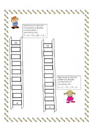 English worksheet: Ascending and descending numbers