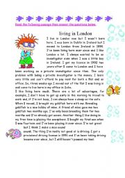 English Worksheet: living in london