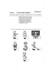 English Worksheet: community helpers