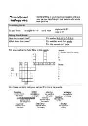 English worksheet: information gap activity(puzzle)