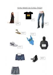English worksheet: PRICES AND CLOTHES
