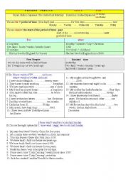 English Worksheet: Present Perfect - for and since