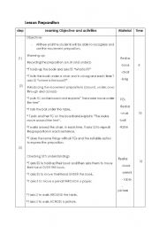 English worksheet: movement prepositions