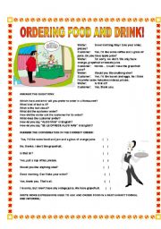 English Worksheet: Ordering food and drink!