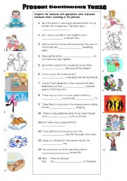 English Worksheet: Present continuous tense